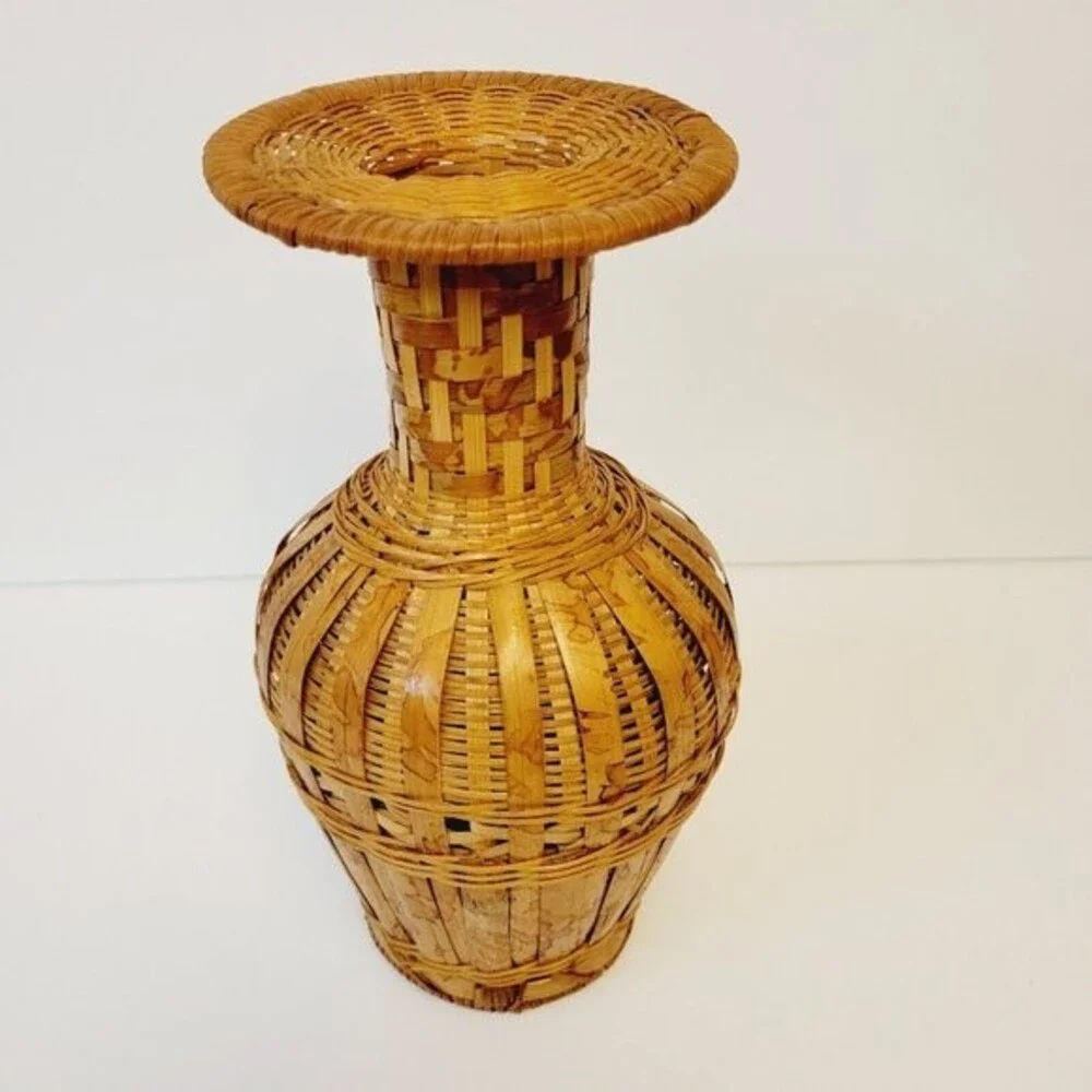 Handmade Bottle Neck Wicker Basket